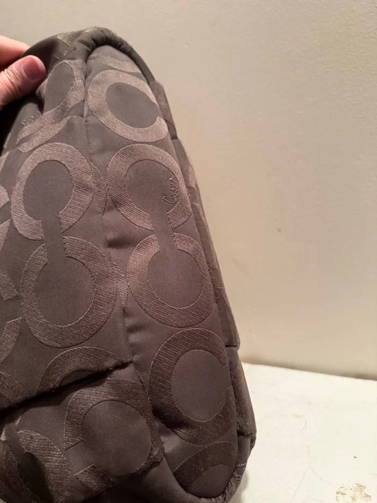 Coach Op Art Madison Lindsey Large Gray Handbag Satchel Tote $358 - Picture 8 of 12